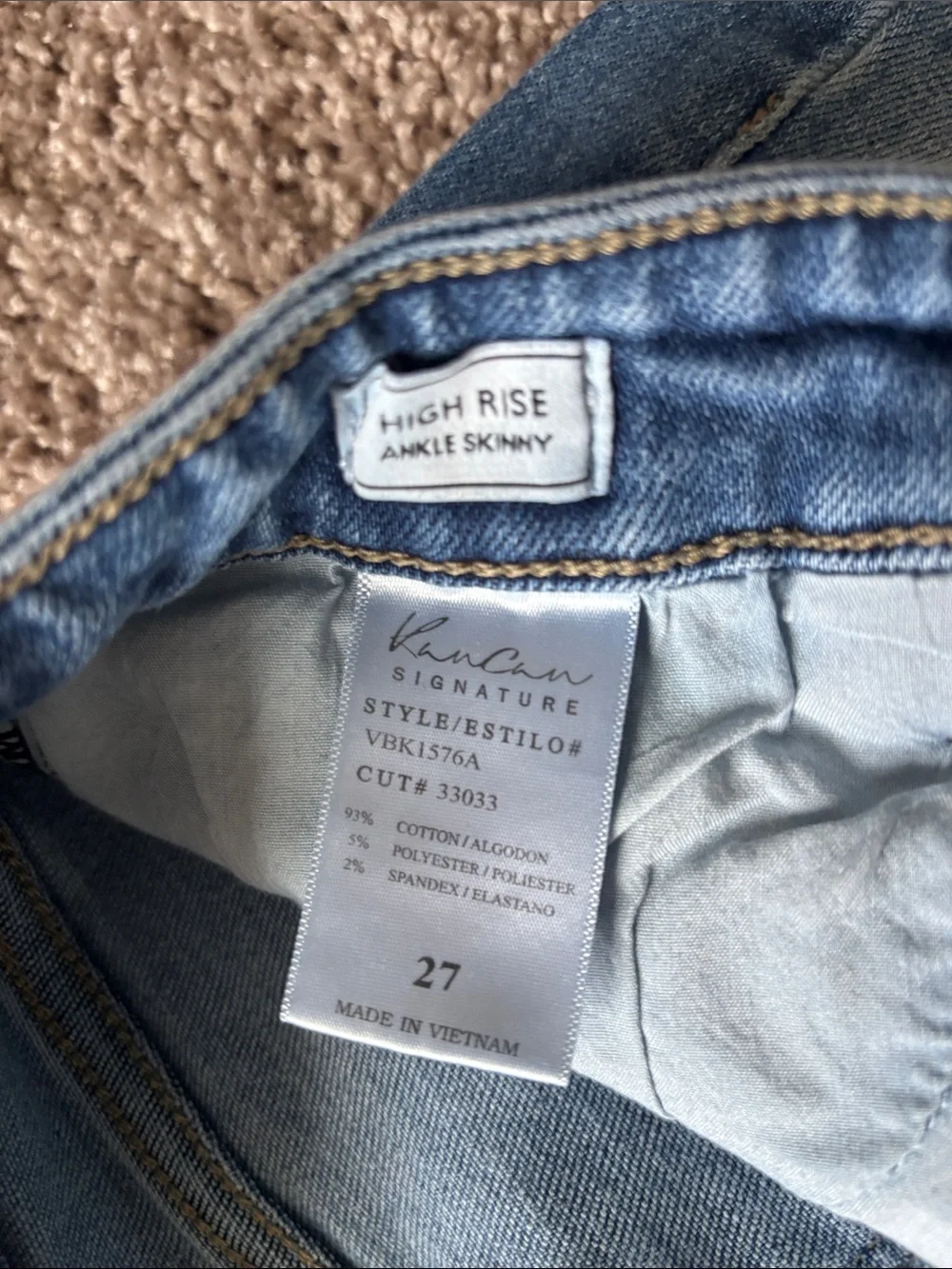 KanCan Medium Wash High-Rise Skinny Jeans with Raw Hem